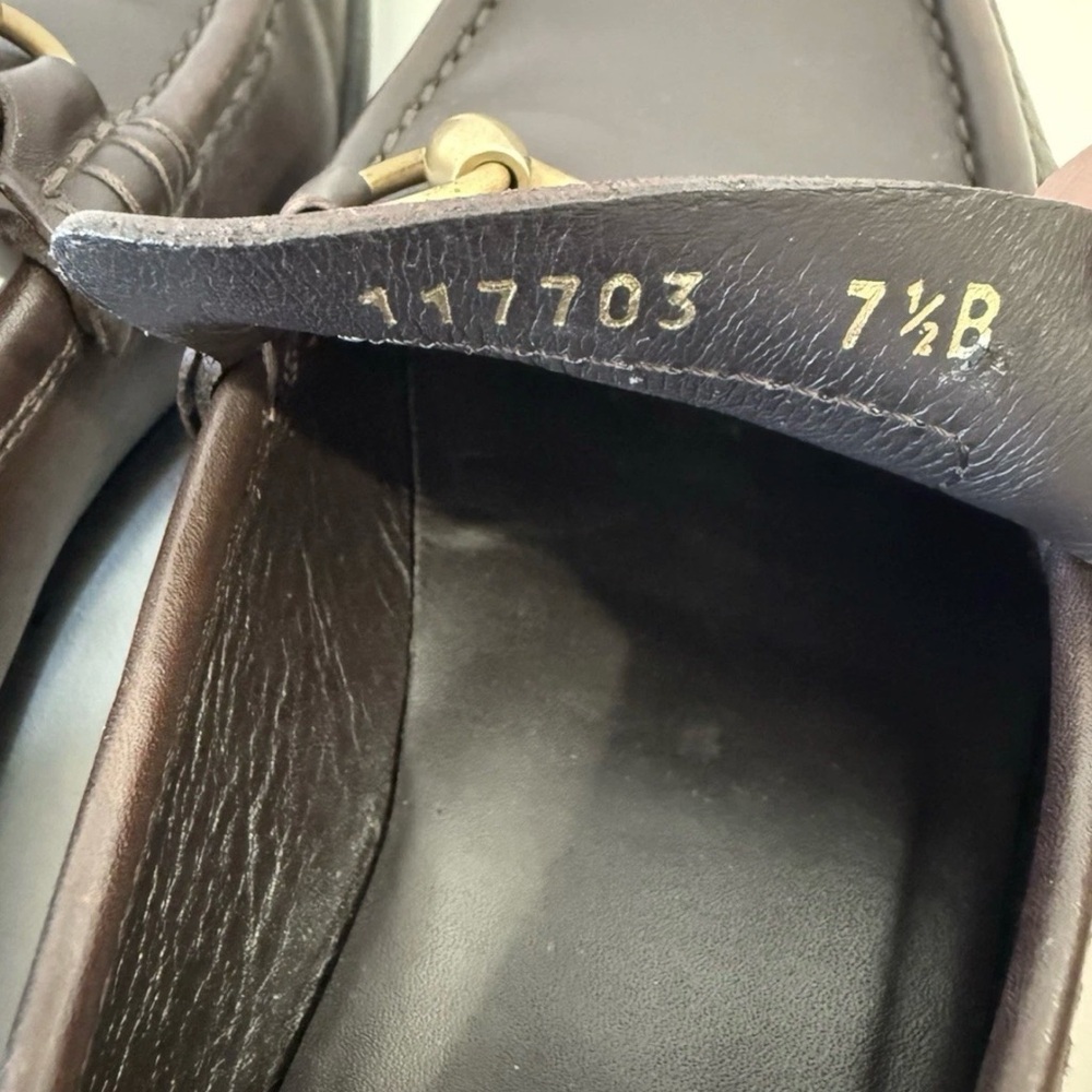 Gucci Dark Brown Leather Horsebit Loafers with Gold Hardware - Picture 8 of 13